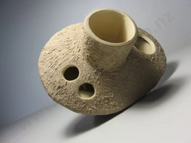 Early freeform ikebana type vessel by Berkshire based potter Barbara Dowling Image 1++