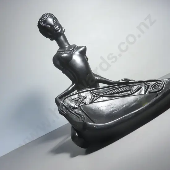 Large Black Lady Plaster Figure