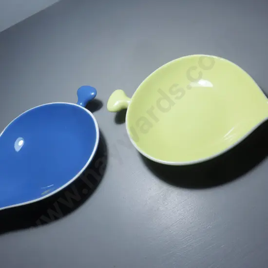 Pair of Stig Lindberg for Gustavsberg of Sweden mid-century dishes