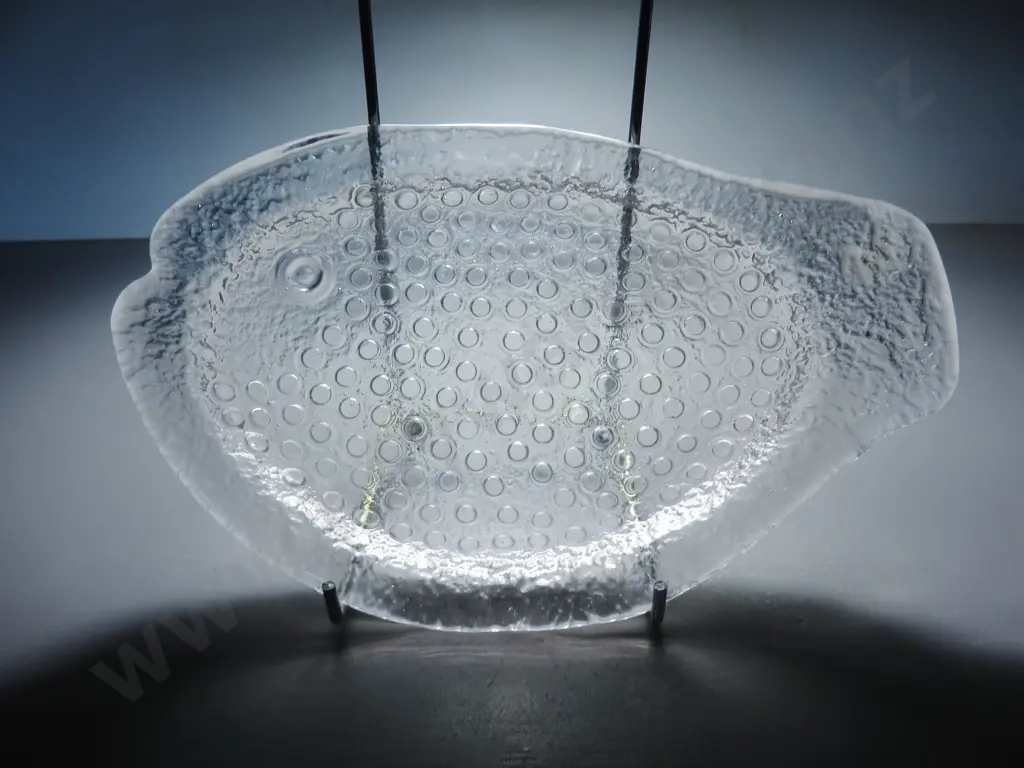 Vintage Pukeberg of Sweden Glass fish Platter Image 1++