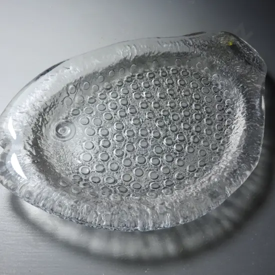 Vintage Pukeberg of Sweden Glass fish Platter