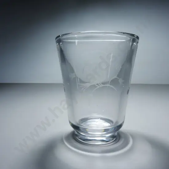 Mid-century Ekenas of Sweden etched Bird Art Glass Vase