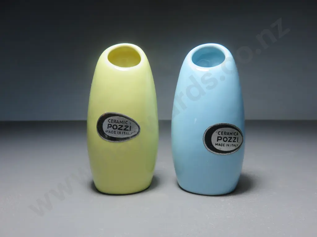 Pair of small vintage Franco Pozzi Pottery Vases Image 1++