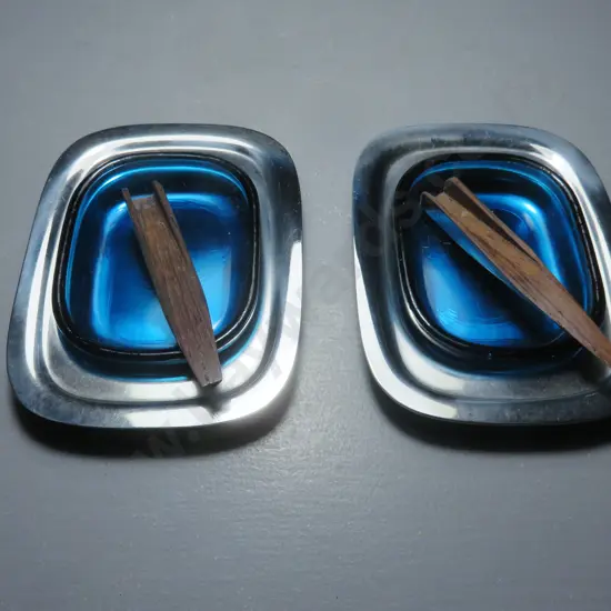 Matched pair of mid-century Danish table salts by Lundtoffe