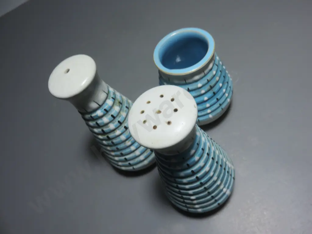 Three part mid-century English Denby Cruet set Image 1++