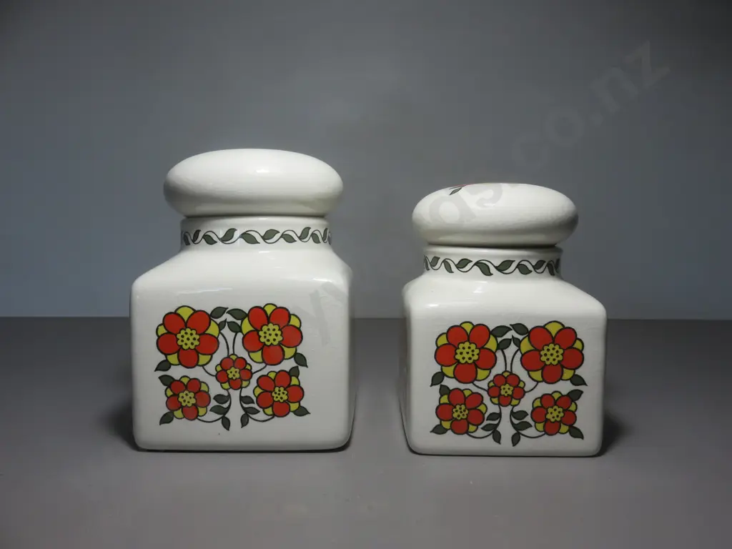 Pair of Taunton Vale kitchen storage canisters Image 1++