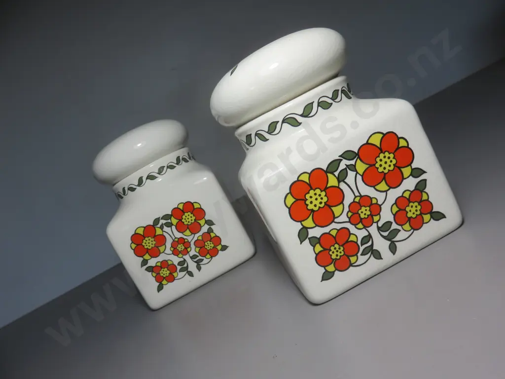 Pair of Taunton Vale kitchen storage canisters Image 1++