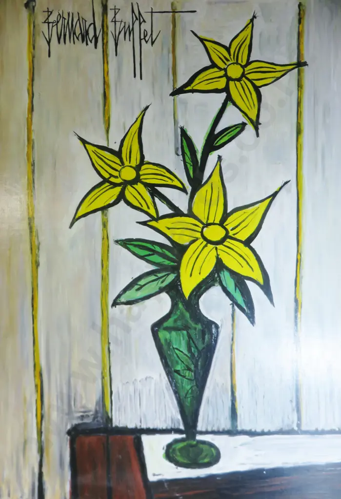 Original Bernard Buffet inspired oil on stretched canvas original art work Image 1++
