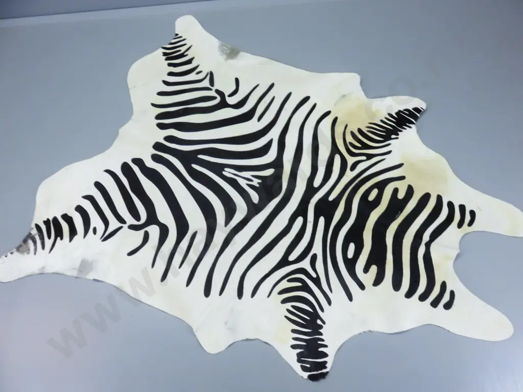 Cow Hide Zebra Skin Rug Image 1++