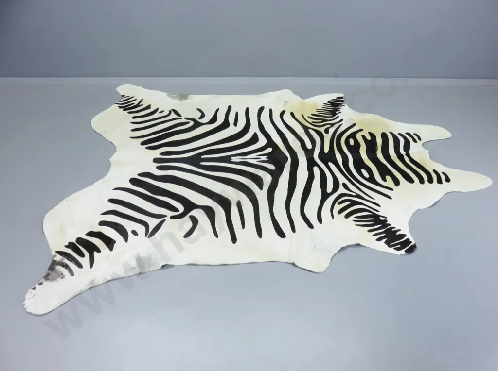 Cow Hide Zebra Skin Rug Image 1++