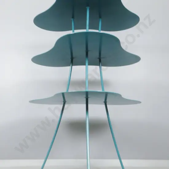 Three tiered metal Kidney shaped Display stand