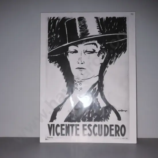 Large vintage print featuring the Gypsy dancer Vicente Escudero