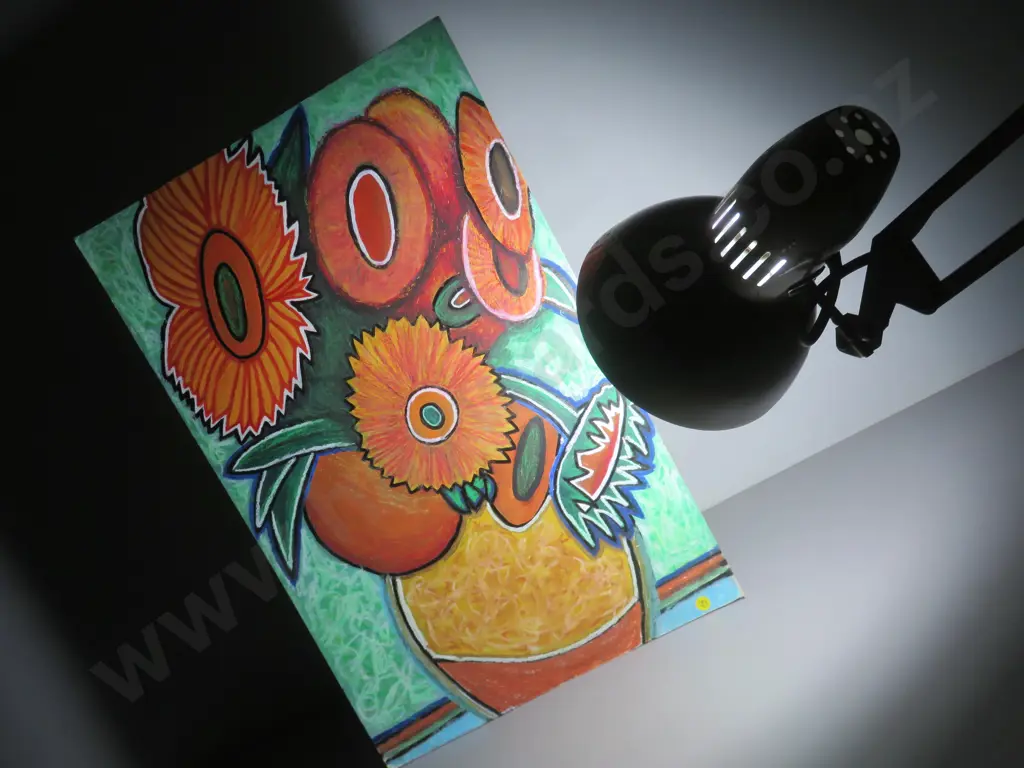 Original brightly coloured still life Flower art work Image 1++