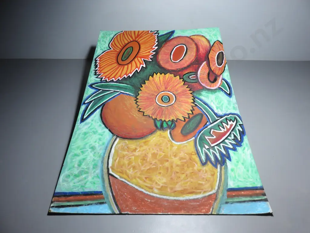 Original brightly coloured still life Flower art work Image 1++