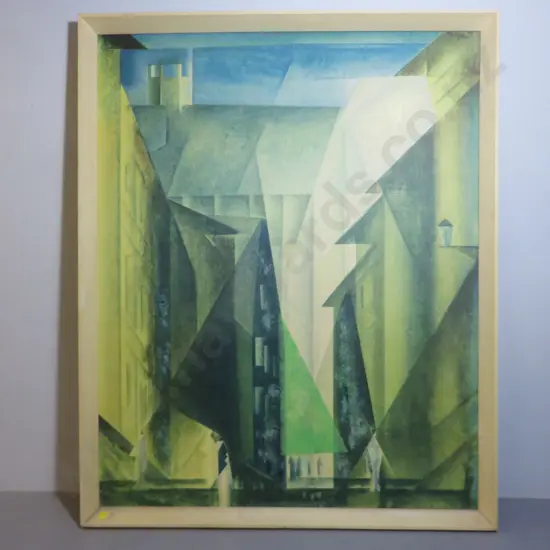 Modernist cubist landscape print