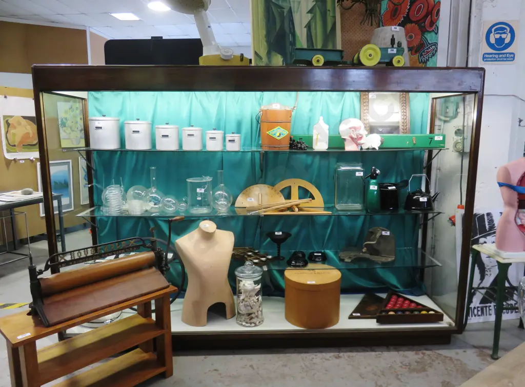 Edwardian department store illuminated display cabinet - missing glass doors, unmatched shelving H-1770 W-2580 D-690 Image 1++