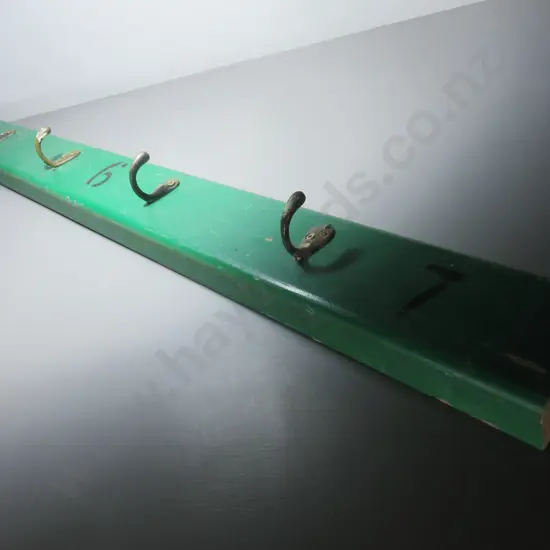 Coat rack made up of the demolished Carisbrook numbered seating Dunedin