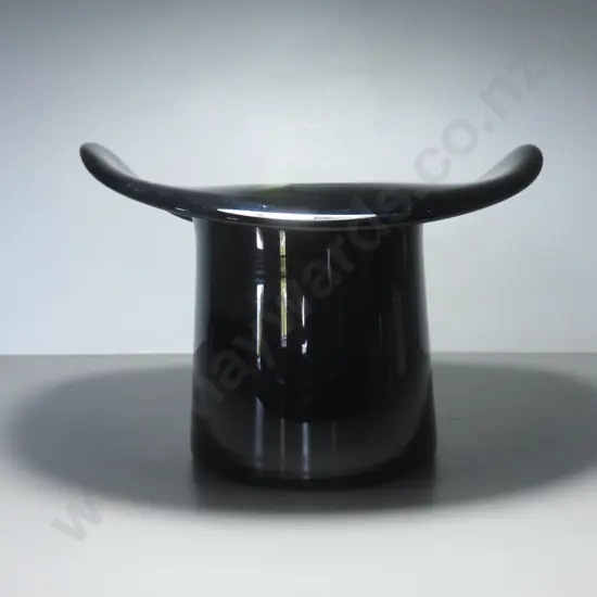 Full sized art glass Black Top hat