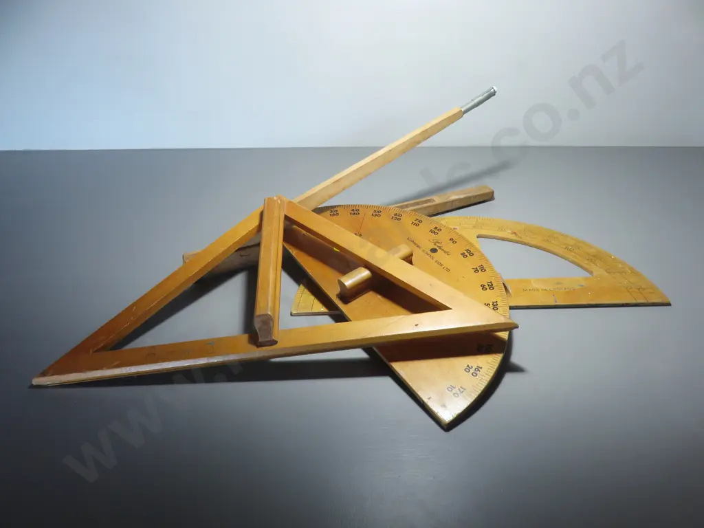 Set of vintage oversized timber teaching tools Image 1++