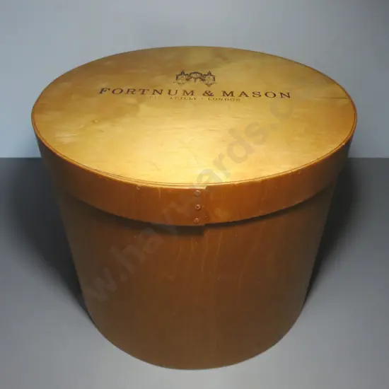Large round Fortnum and Mason of Piccadilly London timber box