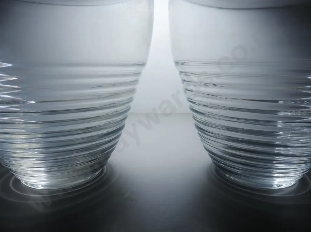 Matched Pair of stepped deco glass vases Image 1++
