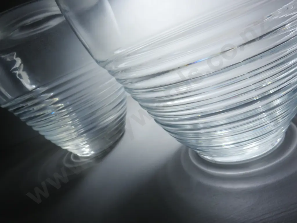 Matched Pair of stepped deco glass vases Image 1++