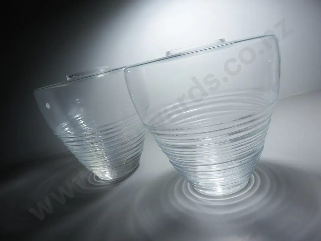 Matched Pair of stepped deco glass vases Image 1++