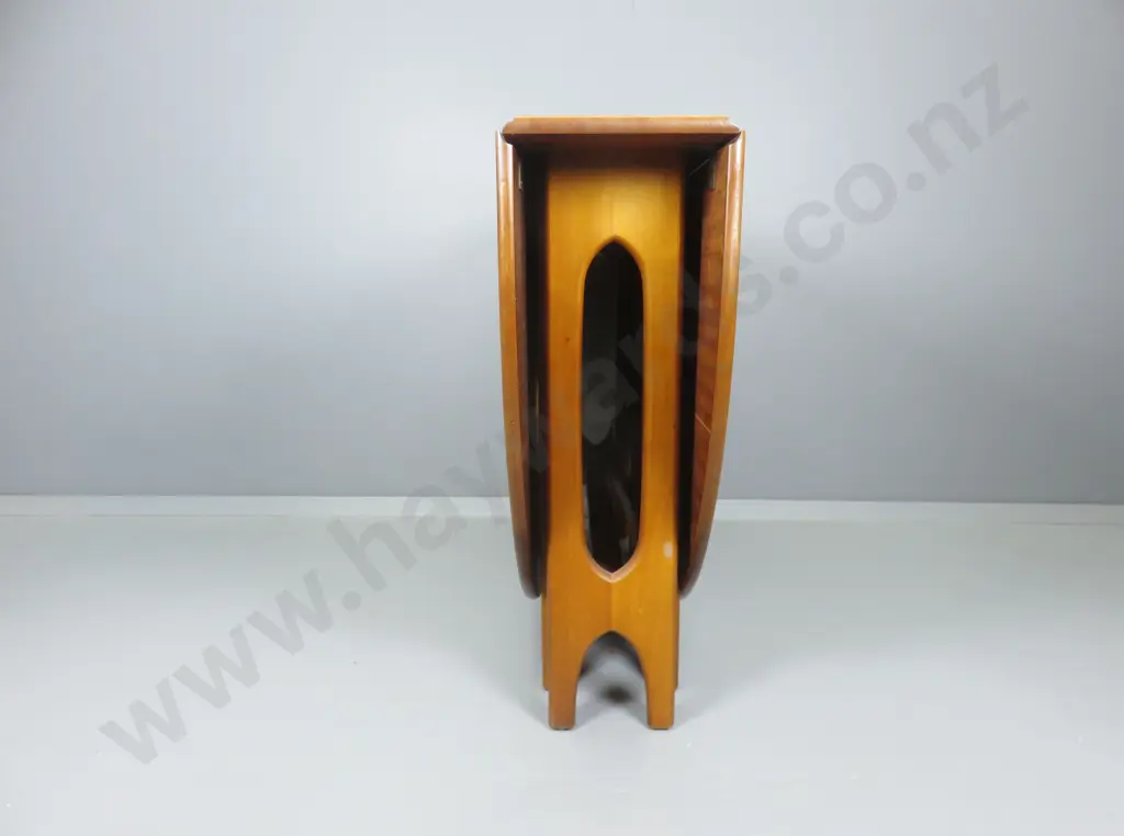 Mid-century gate leg teak dining table Image 1++