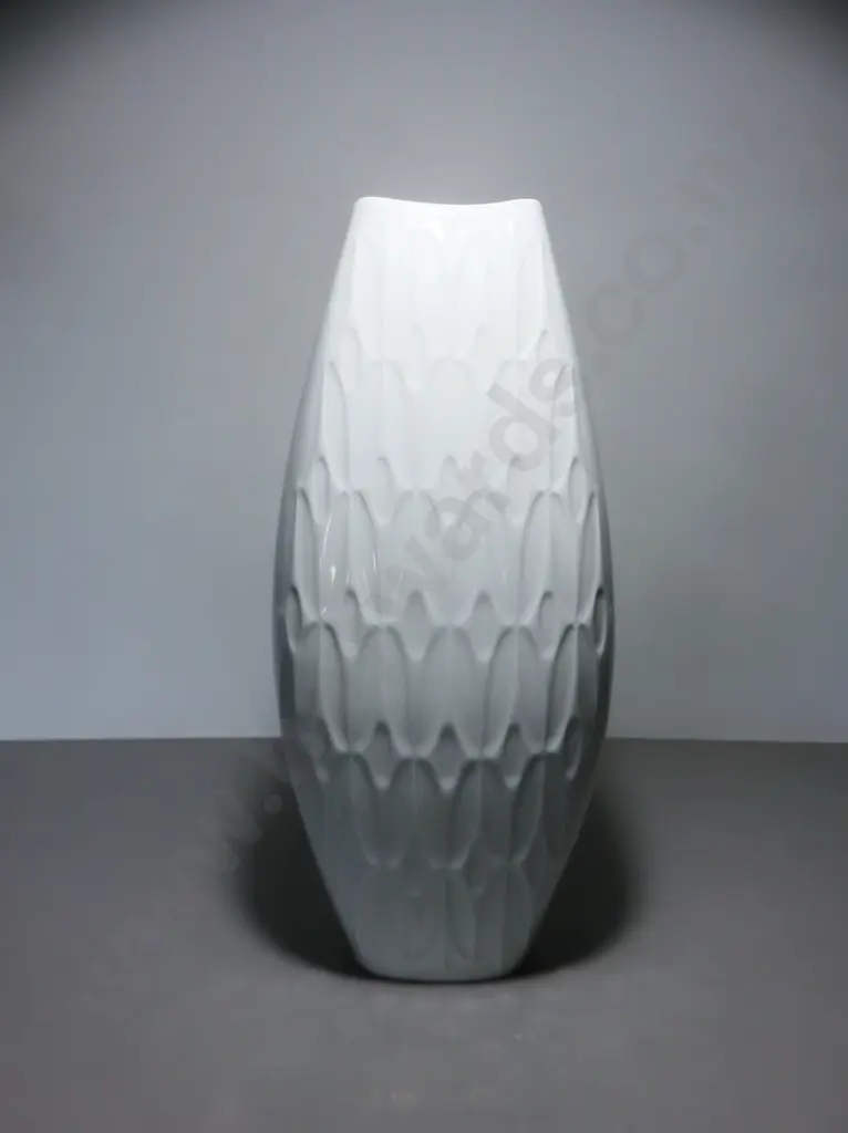 Large glazed porcelain West German vase presenting in barrel like form Image 1++