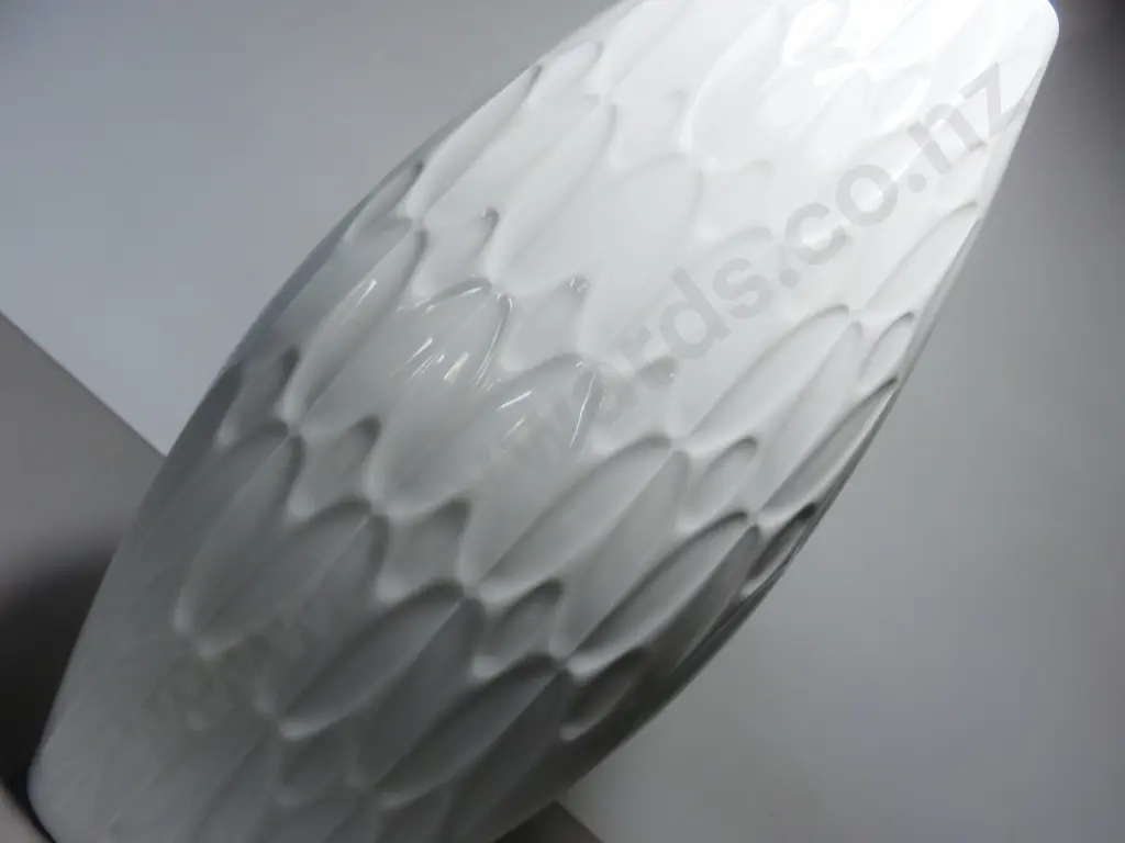 Large glazed porcelain West German vase presenting in barrel like form Image 1++
