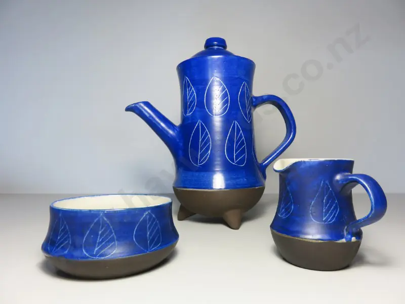 Mid-century Scandinavian Willer Keramik studio coffee service from Denmark Image 1++