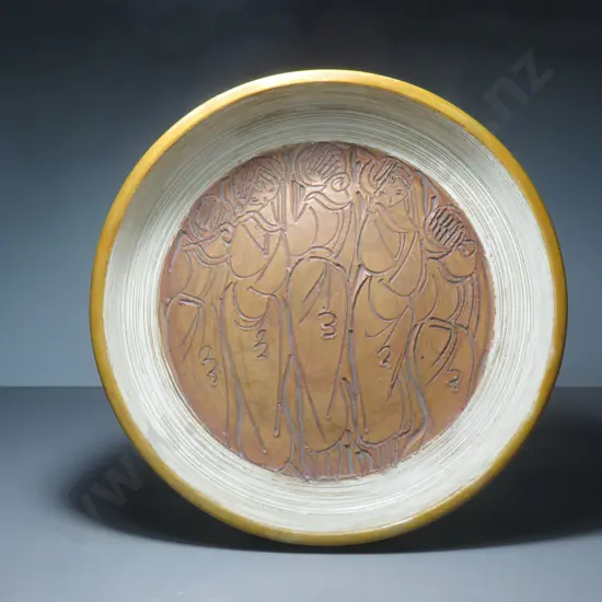 Classic mid-century Fratelli Fanciullacci round flat based bowl
