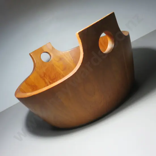 Superb oversized staved Teak Richard Nissen mid-century Danish wine bucket / ice store