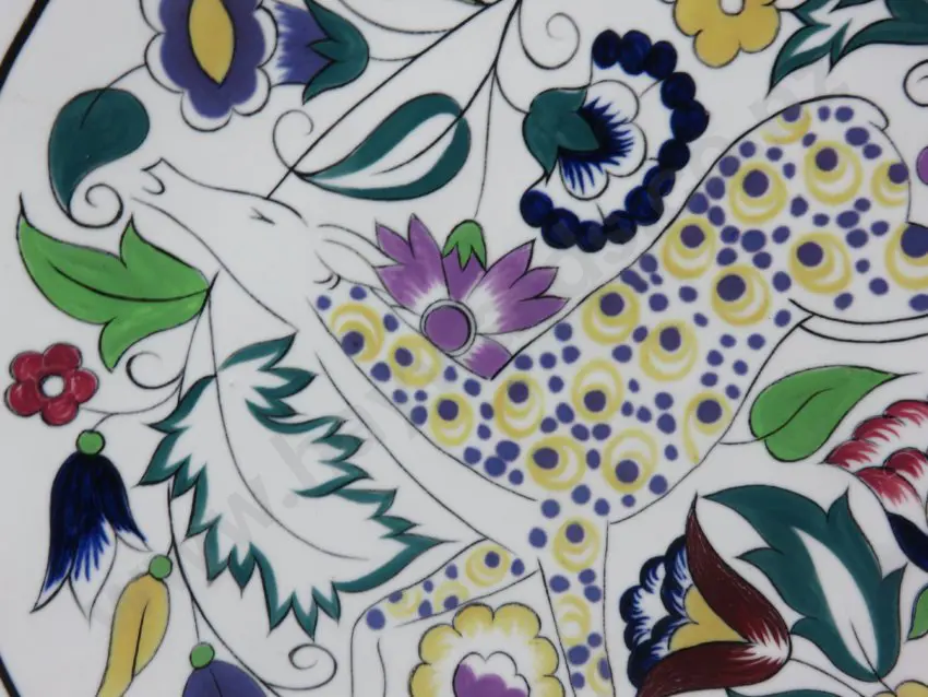 Vintage Poole pottery charger featuring the “Persian deer” pattern Image 1++