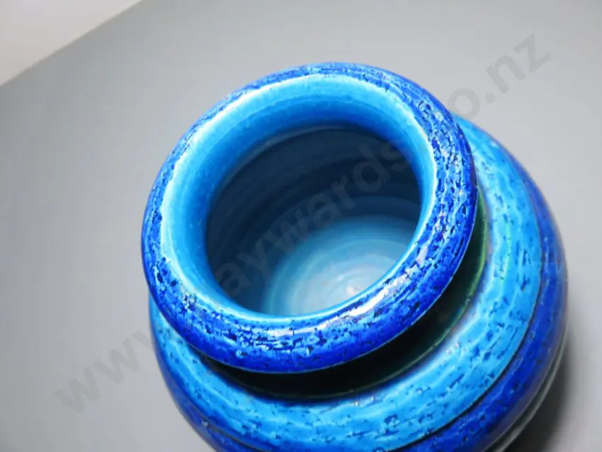 Period striped orb like pottery vase from the Italian studio of Bitossi Image 1++