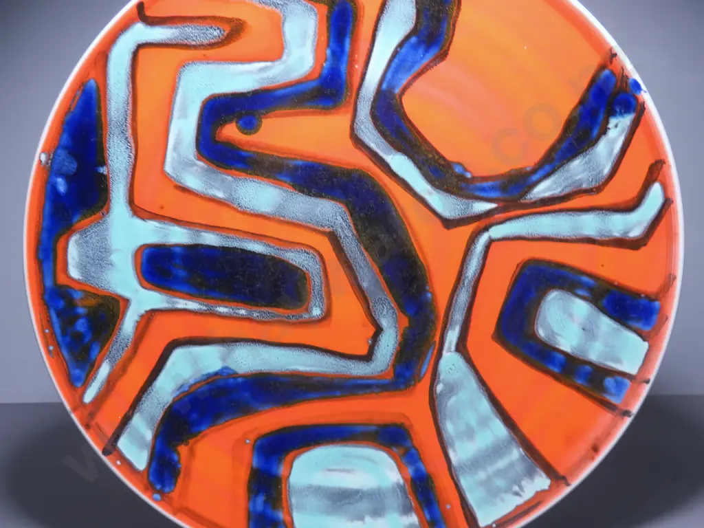 Large early abstract Poole pottery Charger from the studios Delphis range Image 1++