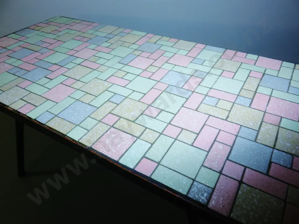 Mid-century New Zealand tile topped coffee table attributed to John Crichton Image 1++