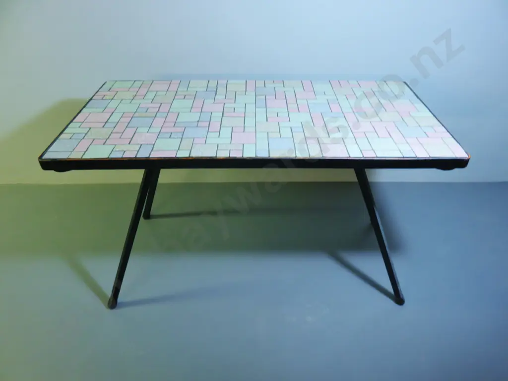 Mid-century New Zealand tile topped coffee table attributed to John Crichton Image 1++