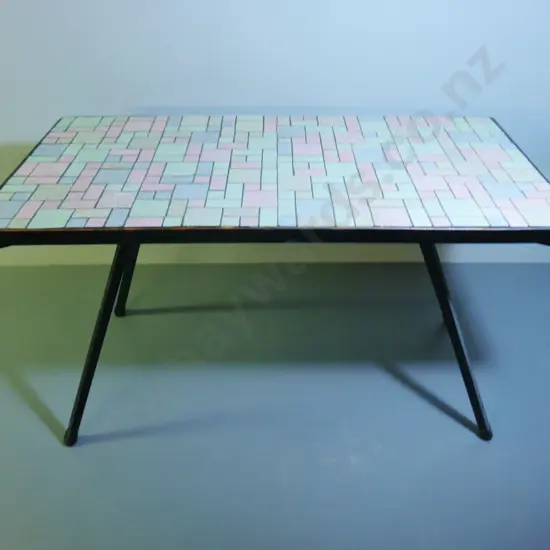 Mid-century New Zealand tile topped coffee table attributed to John Crichton