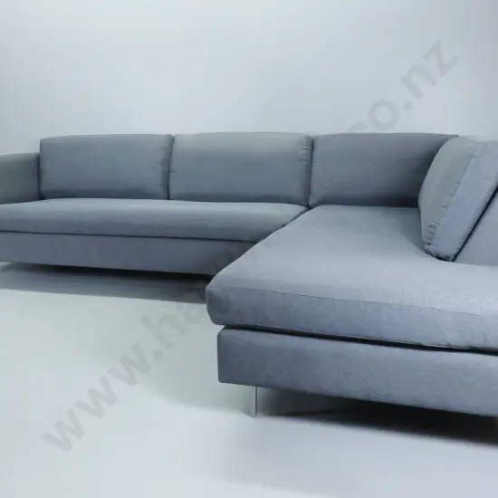 Large contemporary two piece L shaped lounge corner suite