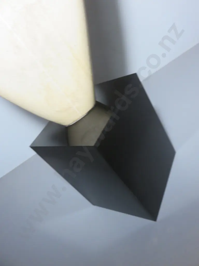 Modernist limestone and black Perspex cubed base sculpture Image 1++