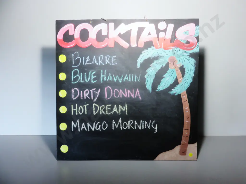 Square Cocktails Blackboard Image 1++