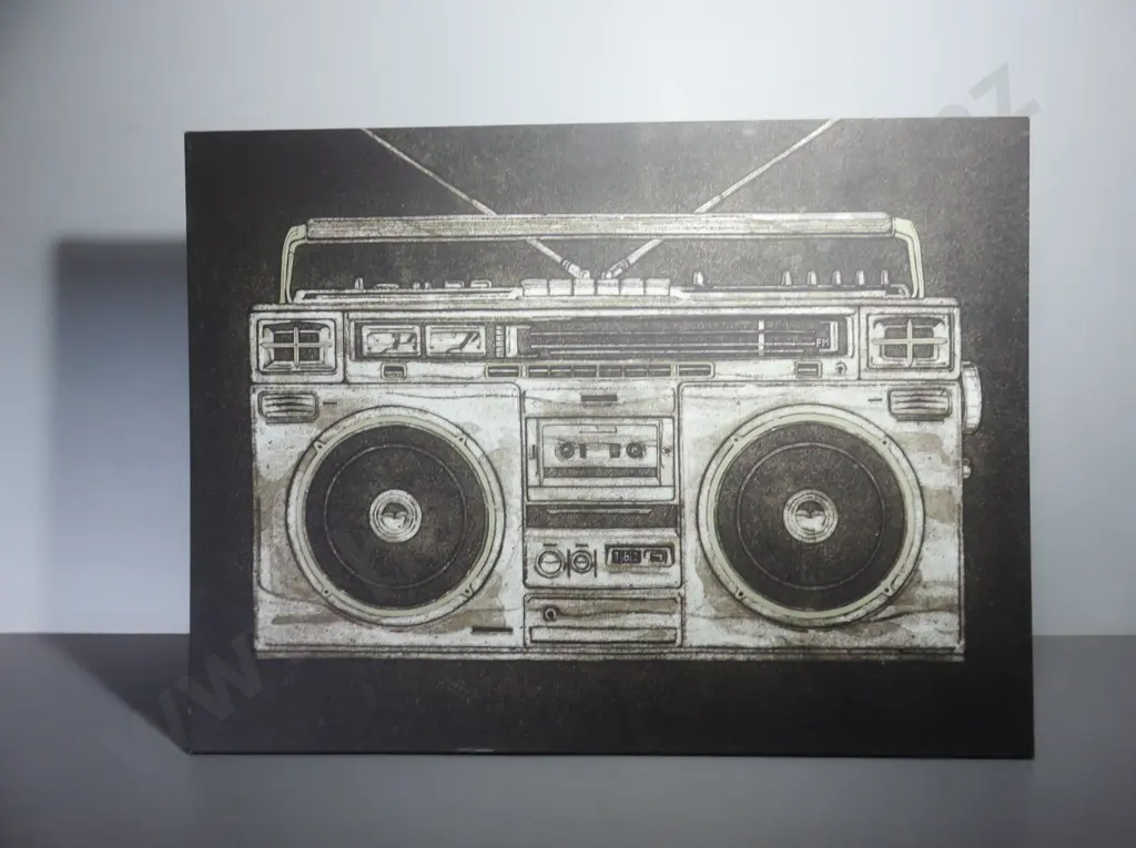 Stretched canvas over timber frame Vintage radio picture Image 1++