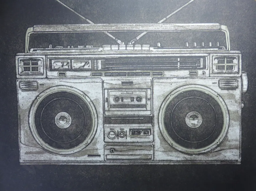 Stretched canvas over timber frame Vintage radio picture Image 1++