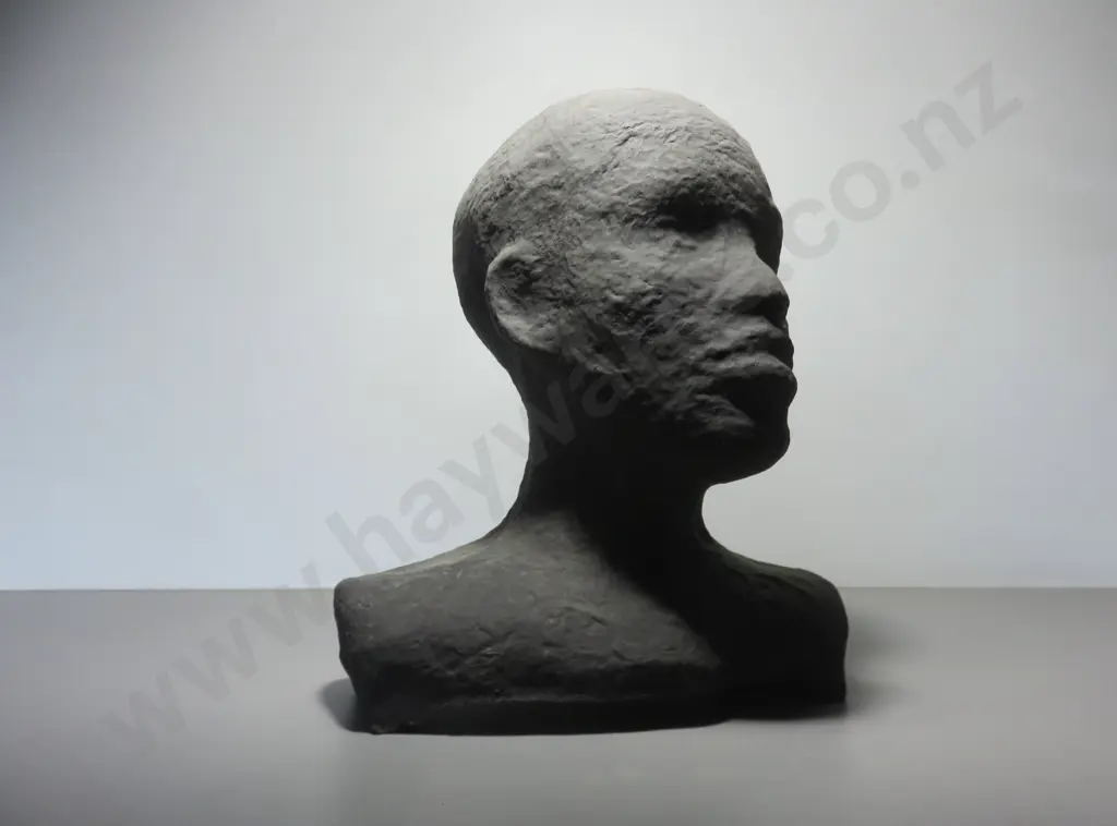 Early “Op Art” black male Polystyrene Head Image 1++