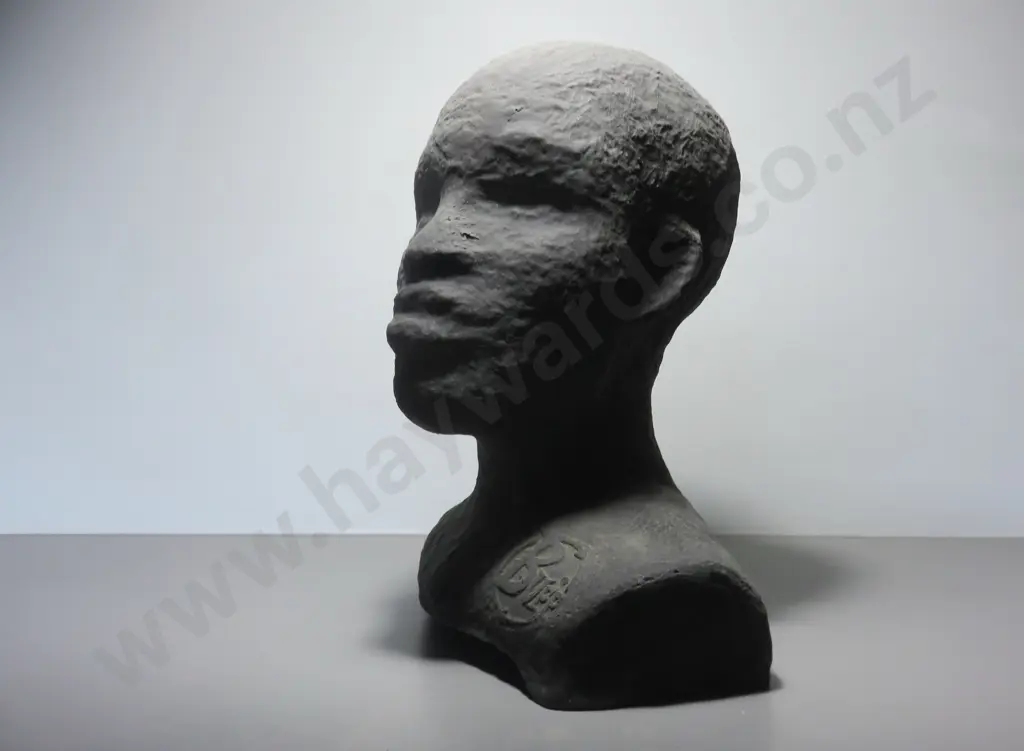 Early “Op Art” black male Polystyrene Head Image 1++