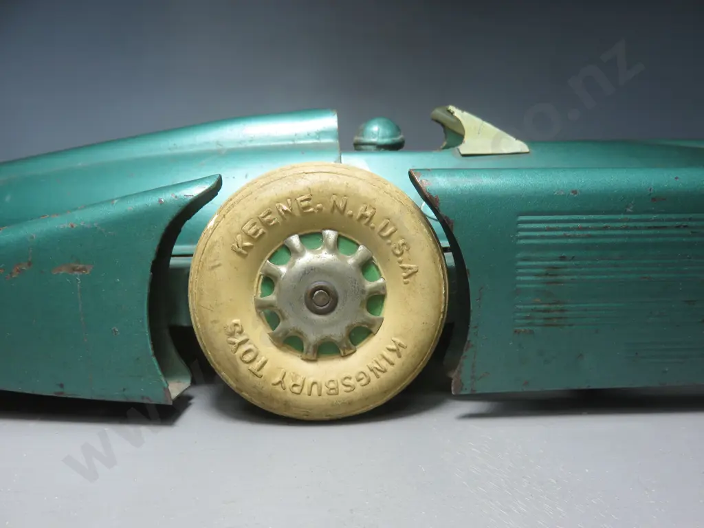 Large early tin plate wind up vintage race car Image 1++