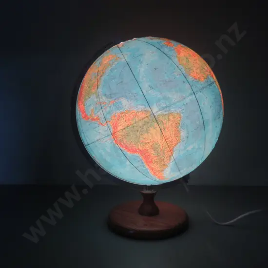 Vintage German World Globe Light