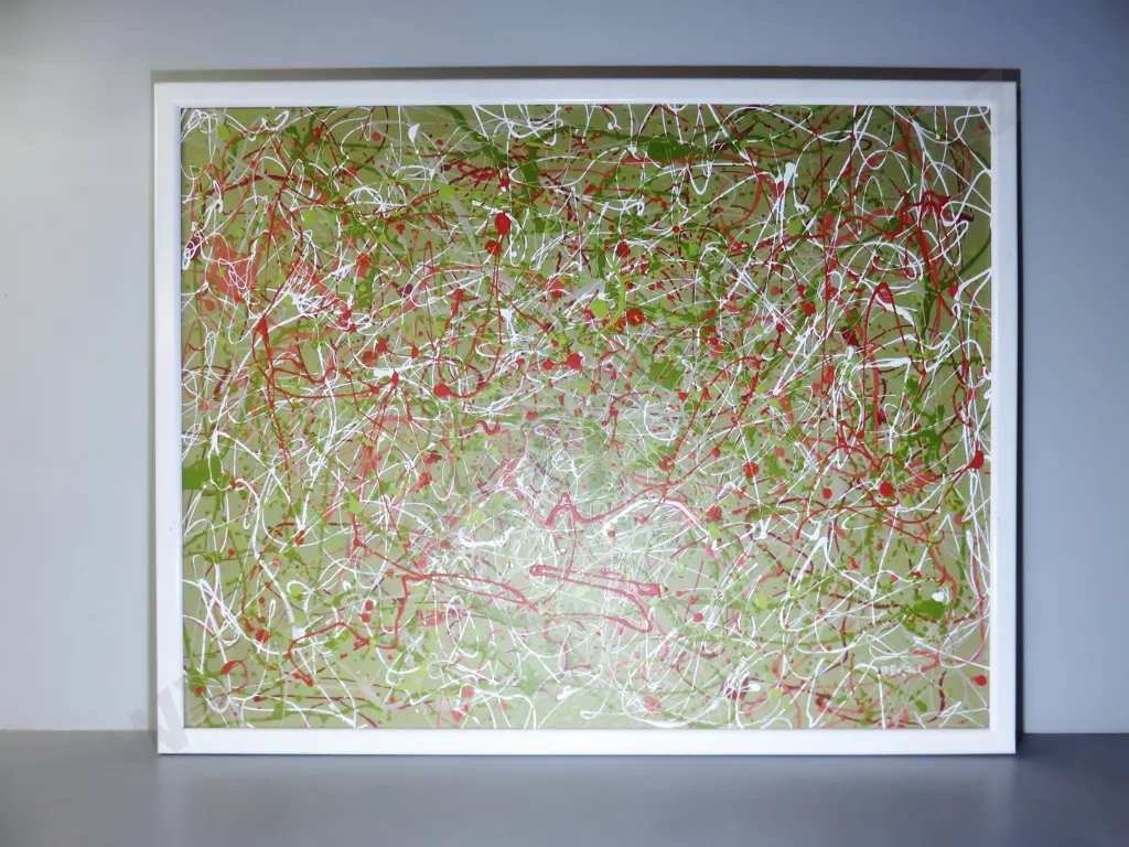 Vintage original Jackson Pollack inspired abstract oil on board art work Image 1++