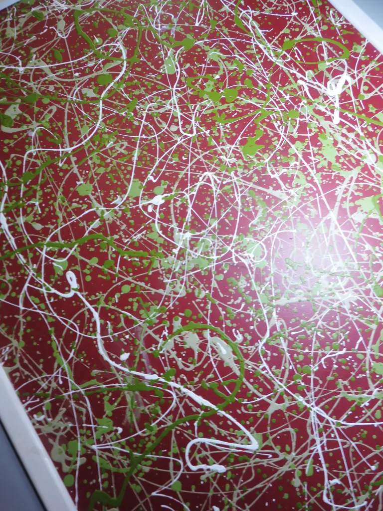 Vintage original Jackson Pollack inspired abstract oil on board art work Image 1++